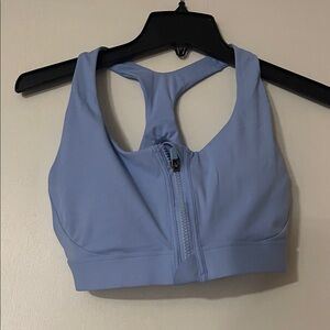 Avia Light Blue Zip-Front Sports Bra